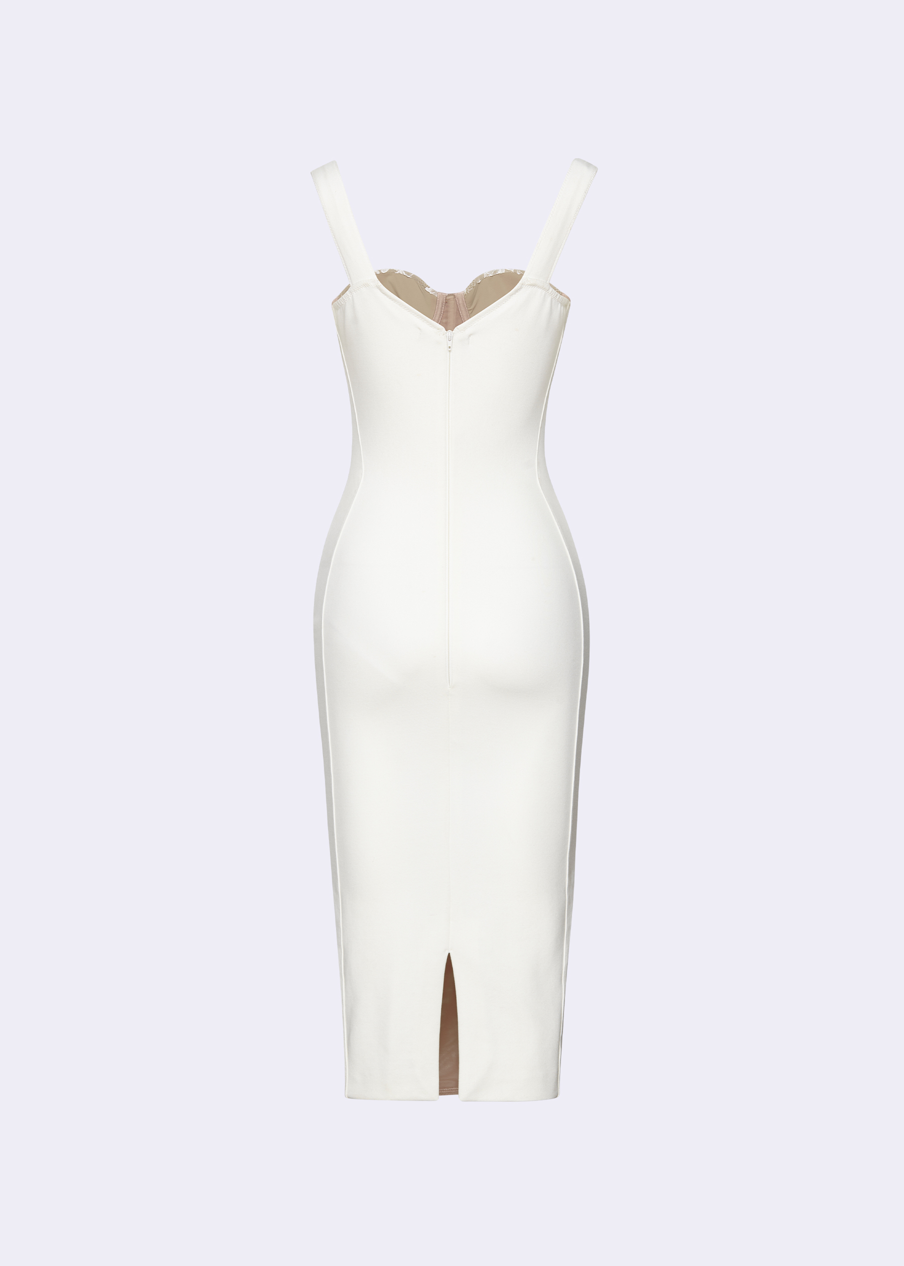 Off-white Floral Bustier Sheath Dress - POEM