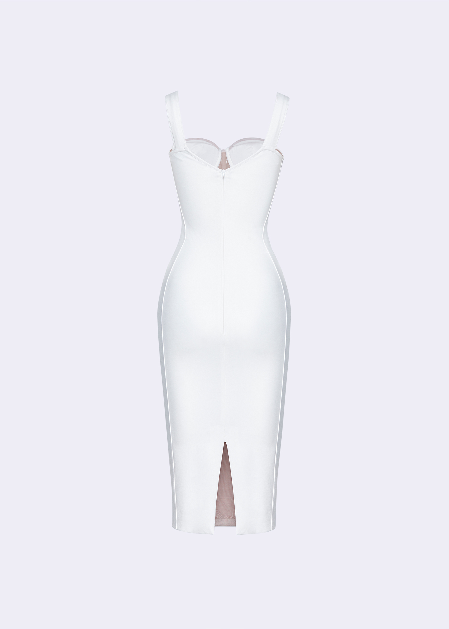 net bodycon dress Women Solid Black Round Neck Open-Back Net Straight Hem Ruched Bodycon Mini  Dress main image 1