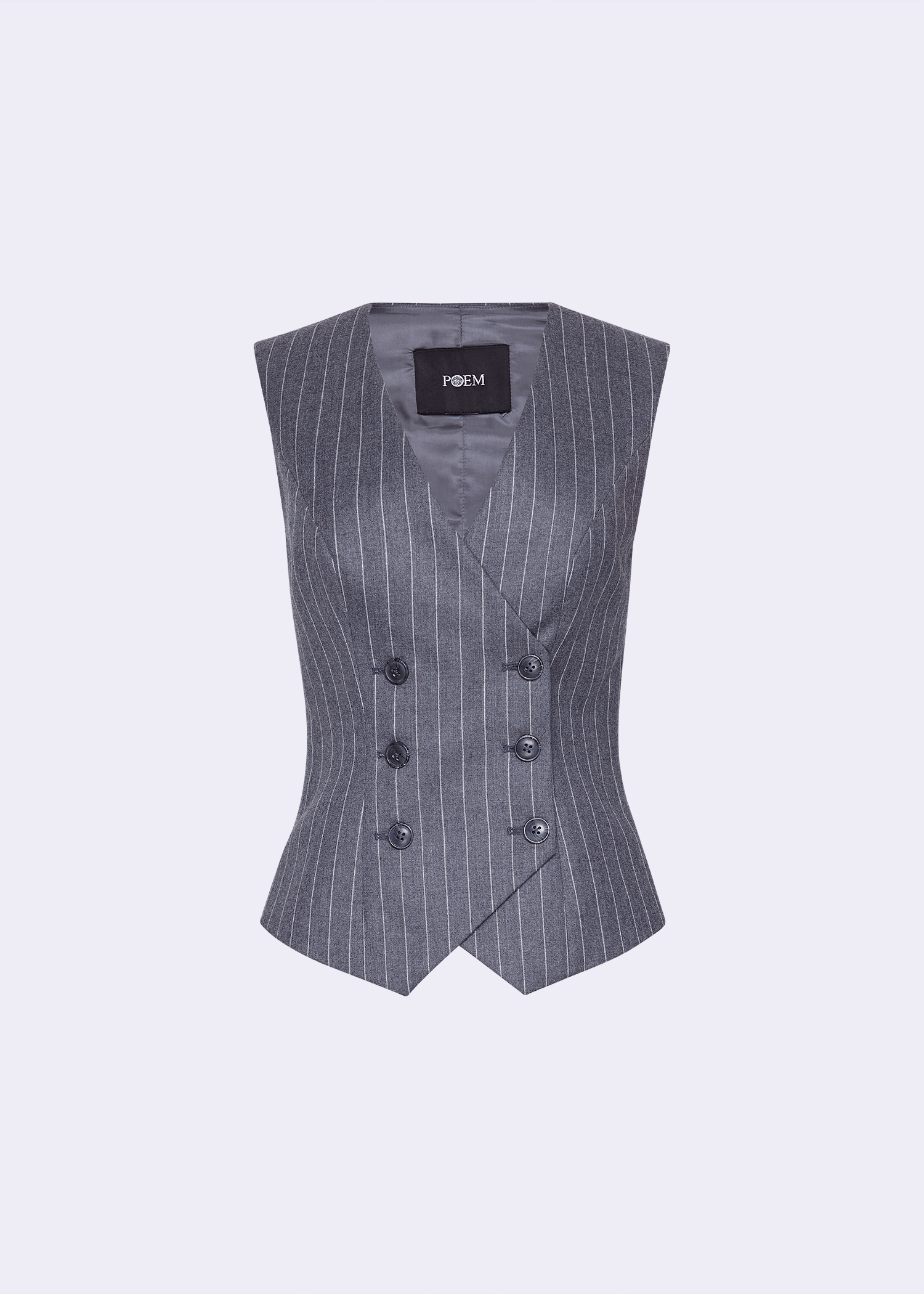 5011 Grey Stripe Corset Vest - POEM