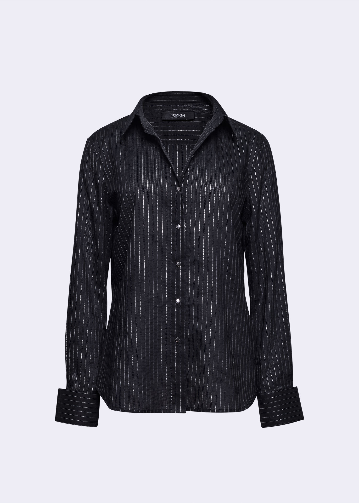 Black Stripe Metallic Shirt - POEM Black Stripe Metallic Shirt - POEM