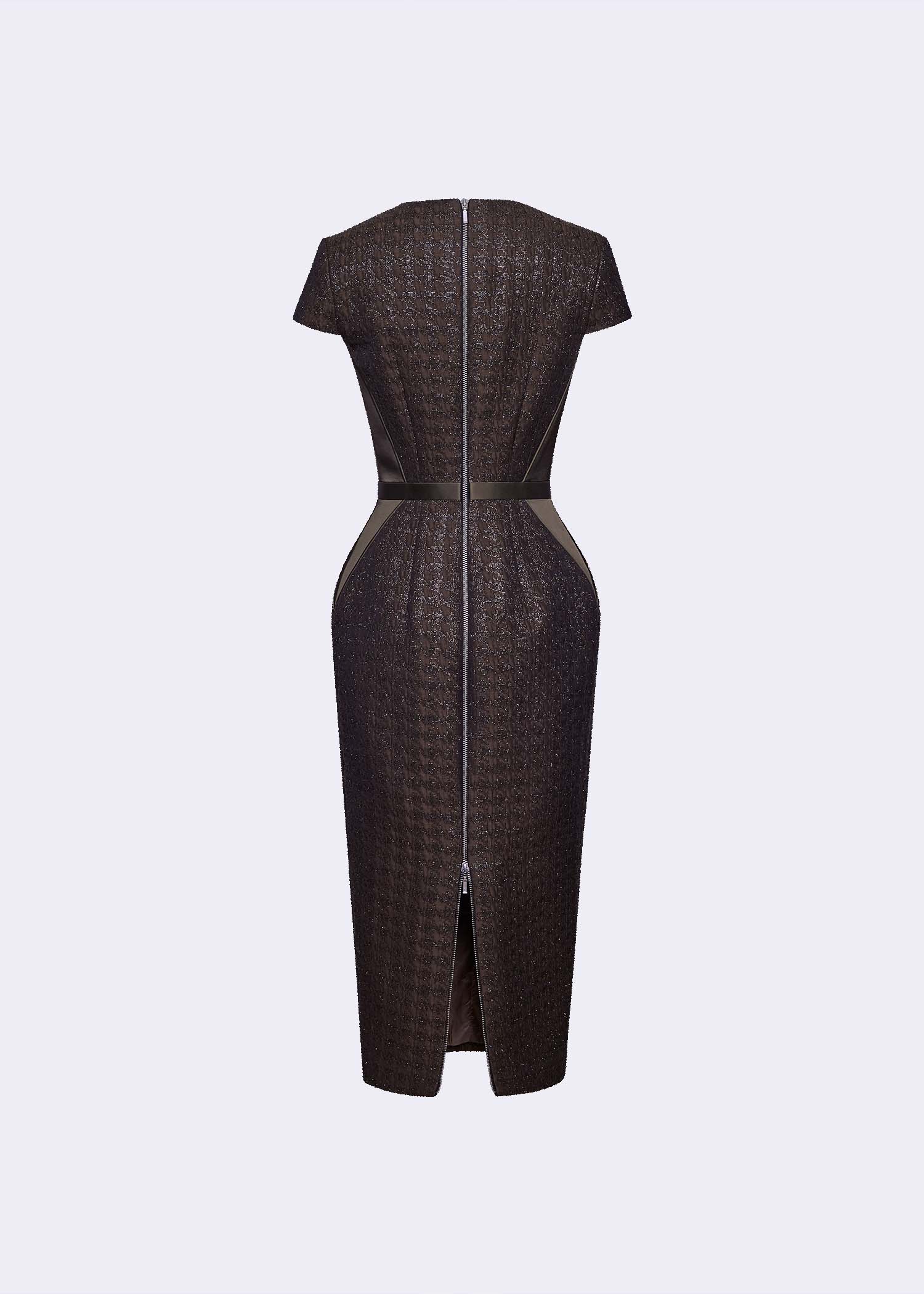Antique Gold Houndstooth Dress - POEM