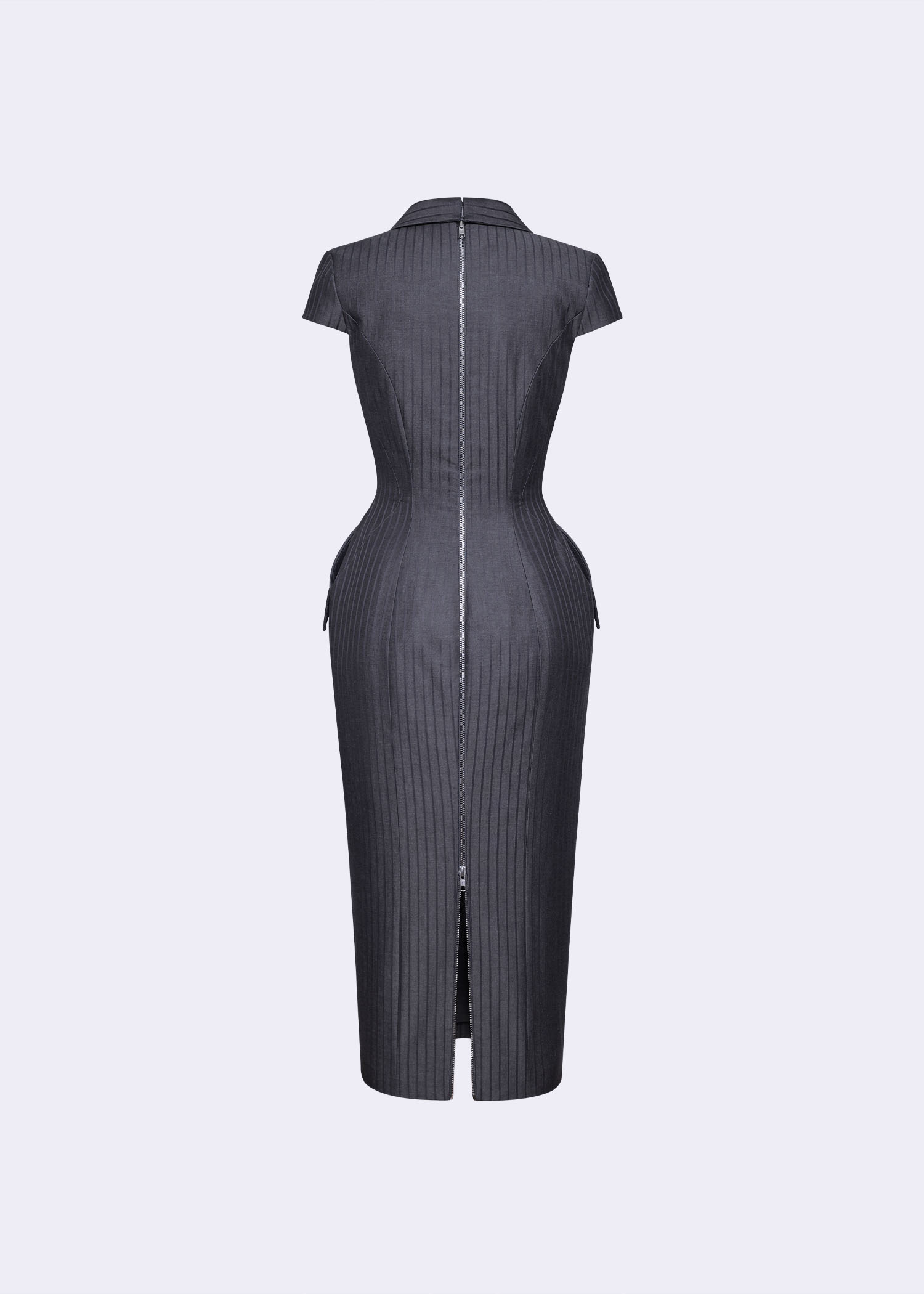 white christmas dresses JIL SANDER Size M Navy Cotton / Polyester Jersey Short Sleeve Belted Shift  Dress main image 0
