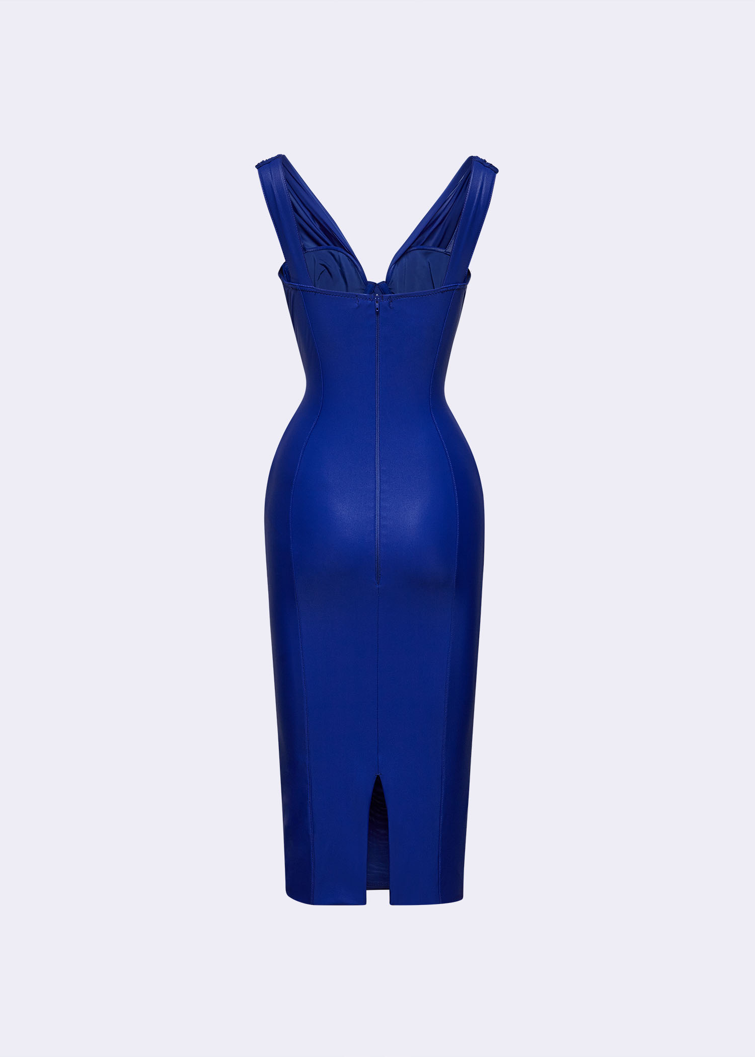 electric blue bandage dress DESTINY CALLING, ELECTRIC BLUE BANDAGE MESH CUT OUT MIDI DRESS WITH BRA DETAIL