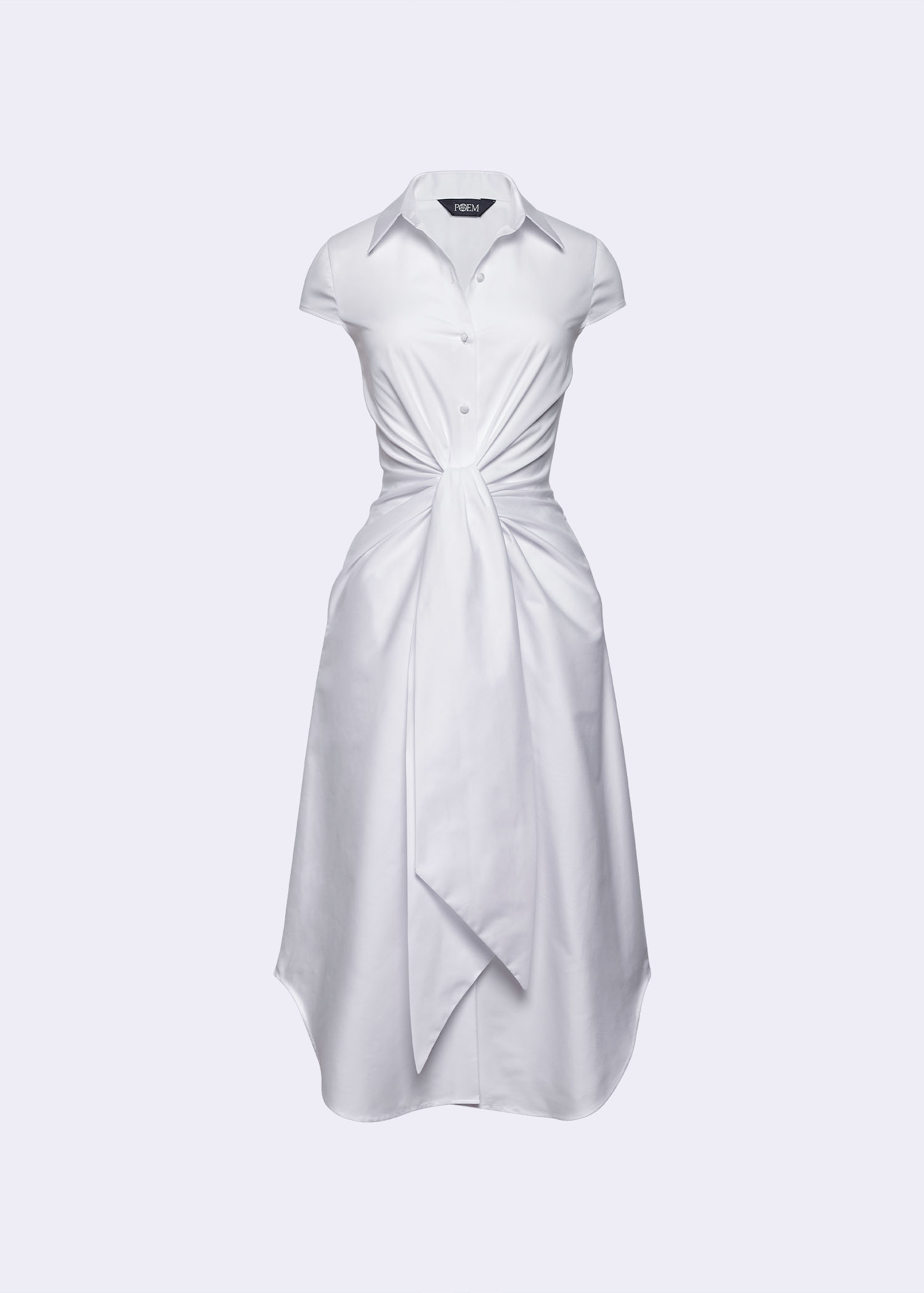 white twist shirt dress Alexander Wang Women's Crystal Tie Twist Dress In Cotton Poplin White