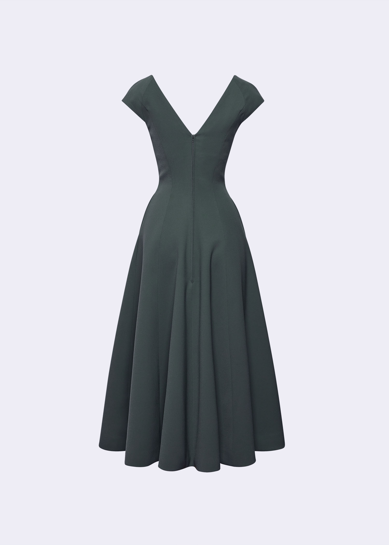 Sycamore V-Neck A-Line Dress with Button-Down Detail - POEM