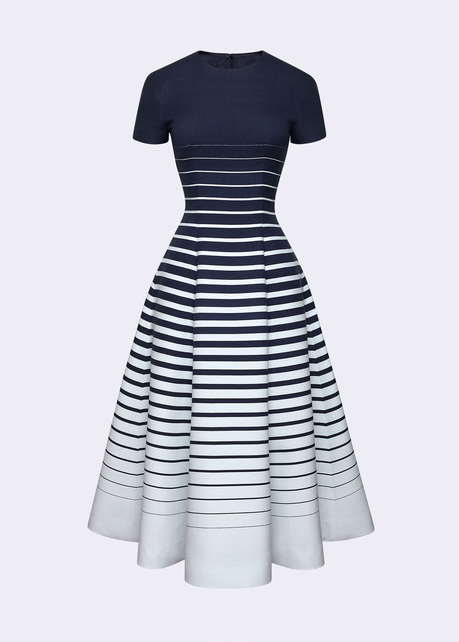 poem knit midi dress Navy Perspective Rib rehearsal dress