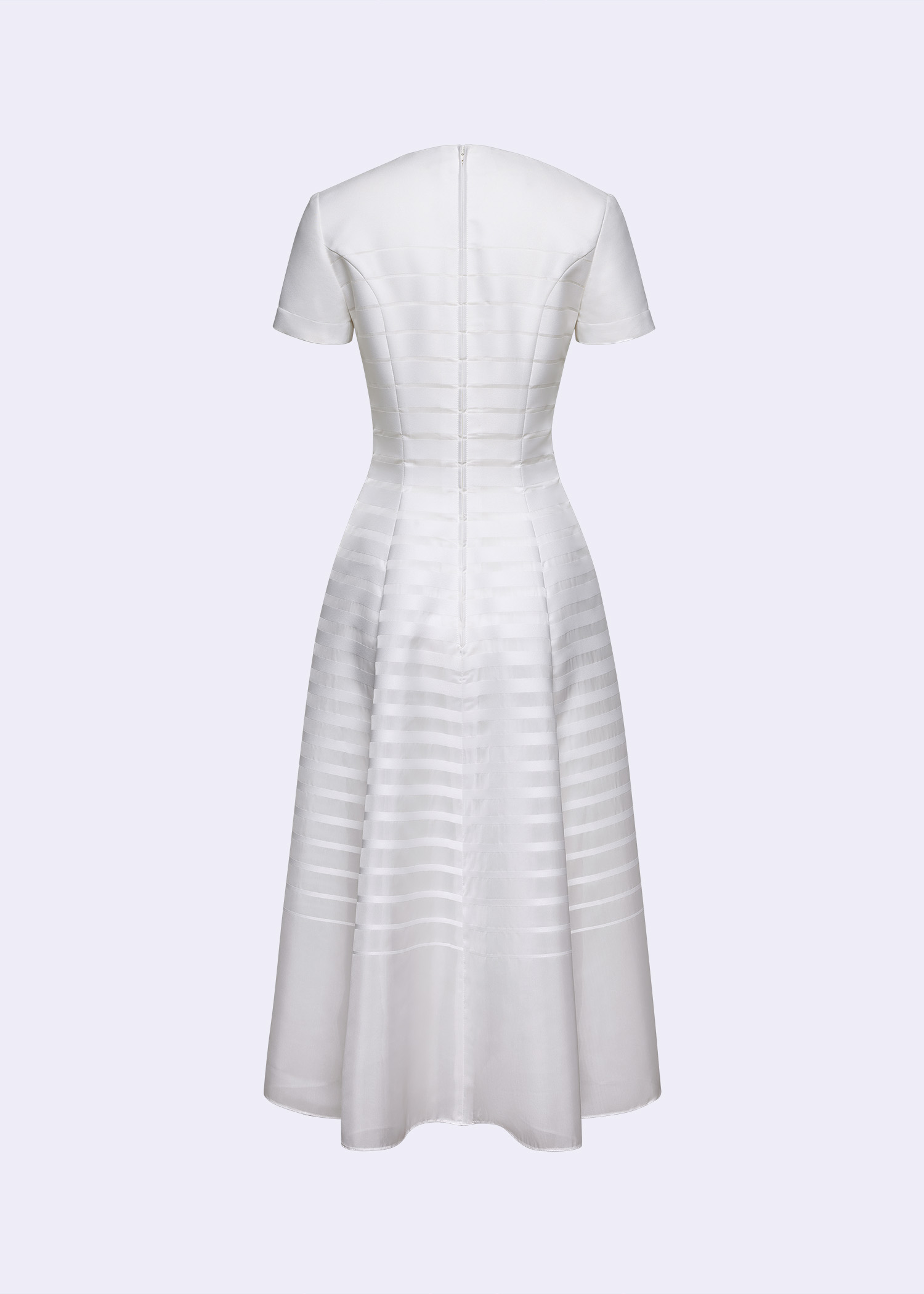 Off-White Perspective-Pattern Jacquard A-Line Midi Dress - POEM
